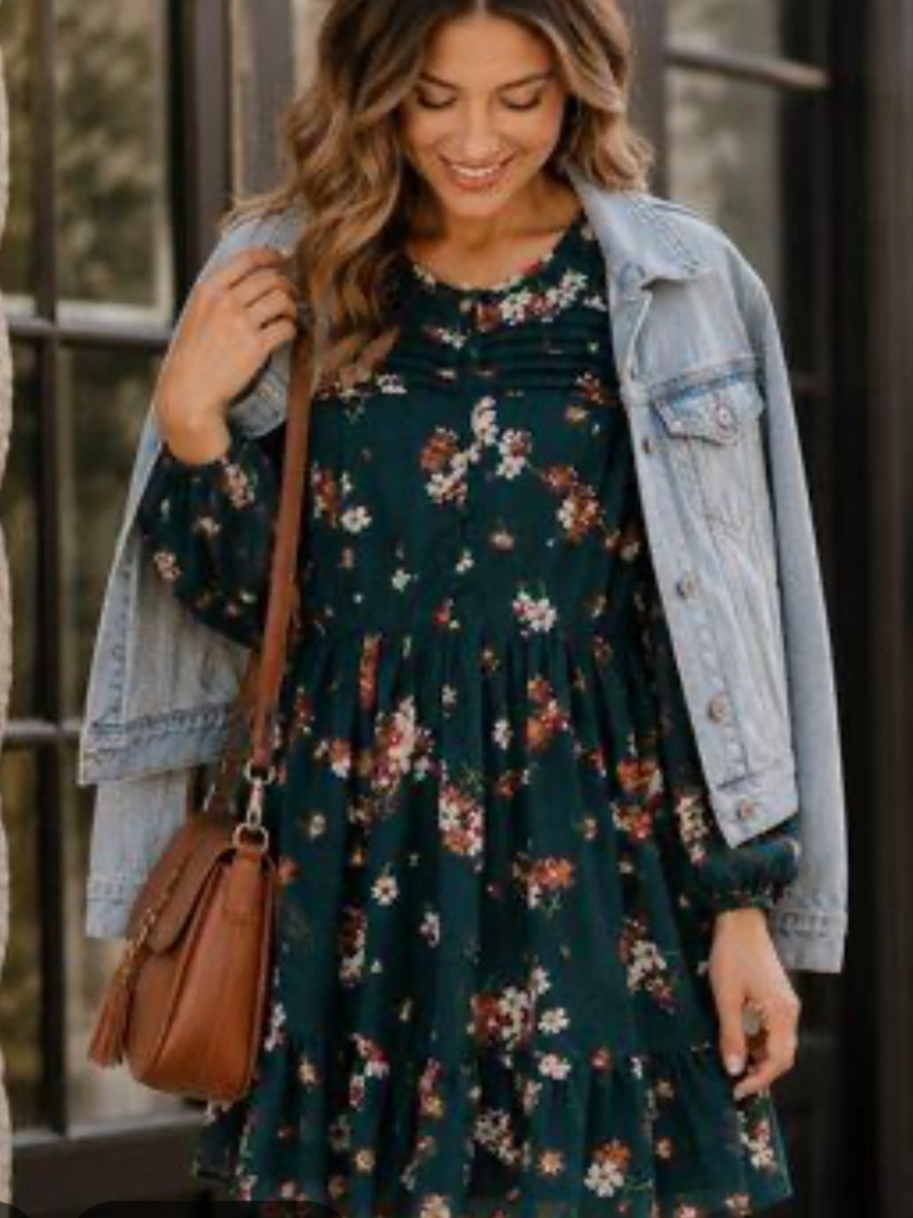 Madewell Green Floral Dress